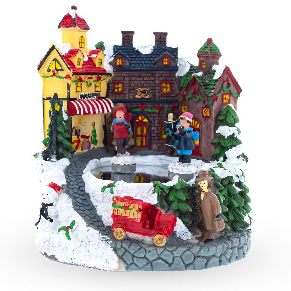 9429 Winter Village Skating Animated Musical Christmas Figurine
